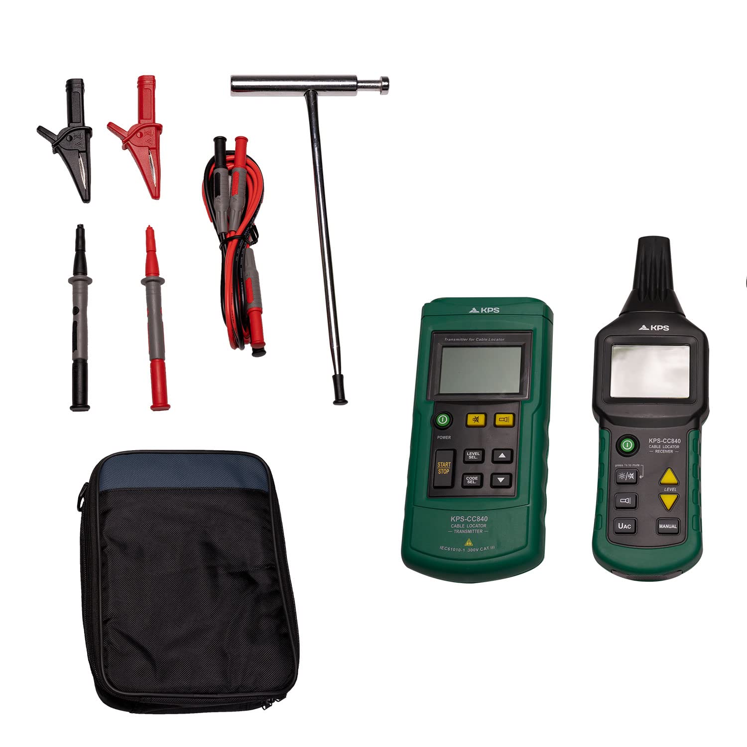 KPS-CC840 Localizador de Cables - Detector de Cortocircuitos y Roturas de Cables, Tuberías y Conductos Hasta 2.5m de Profundidad - CAT III 300V