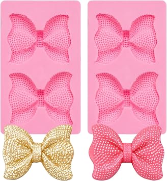 Silicone Bow Molds 2 Packs Bows Fondant Molds for Baby Cake Decorating Chocolate