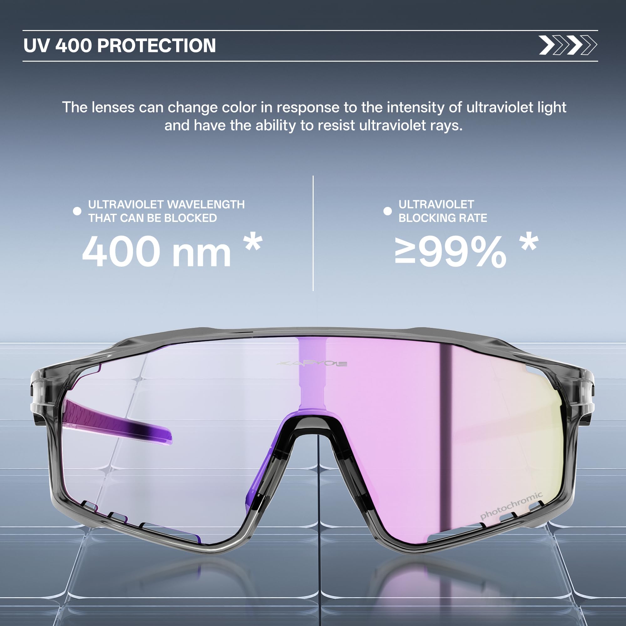 KAPVOE Gafas de Ciclismo Hombre Mujer K76 | Montura TR90, almohadilla nasal ajustable para ciclismo.