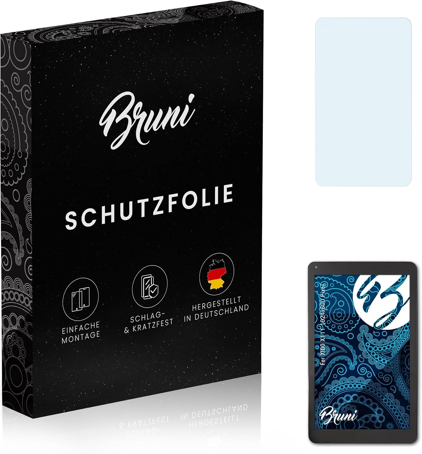Bruni Screen Protector compatible with XIDO X111 1024x600 Pixel Protector Film, crystal clear Protective Film (2X)