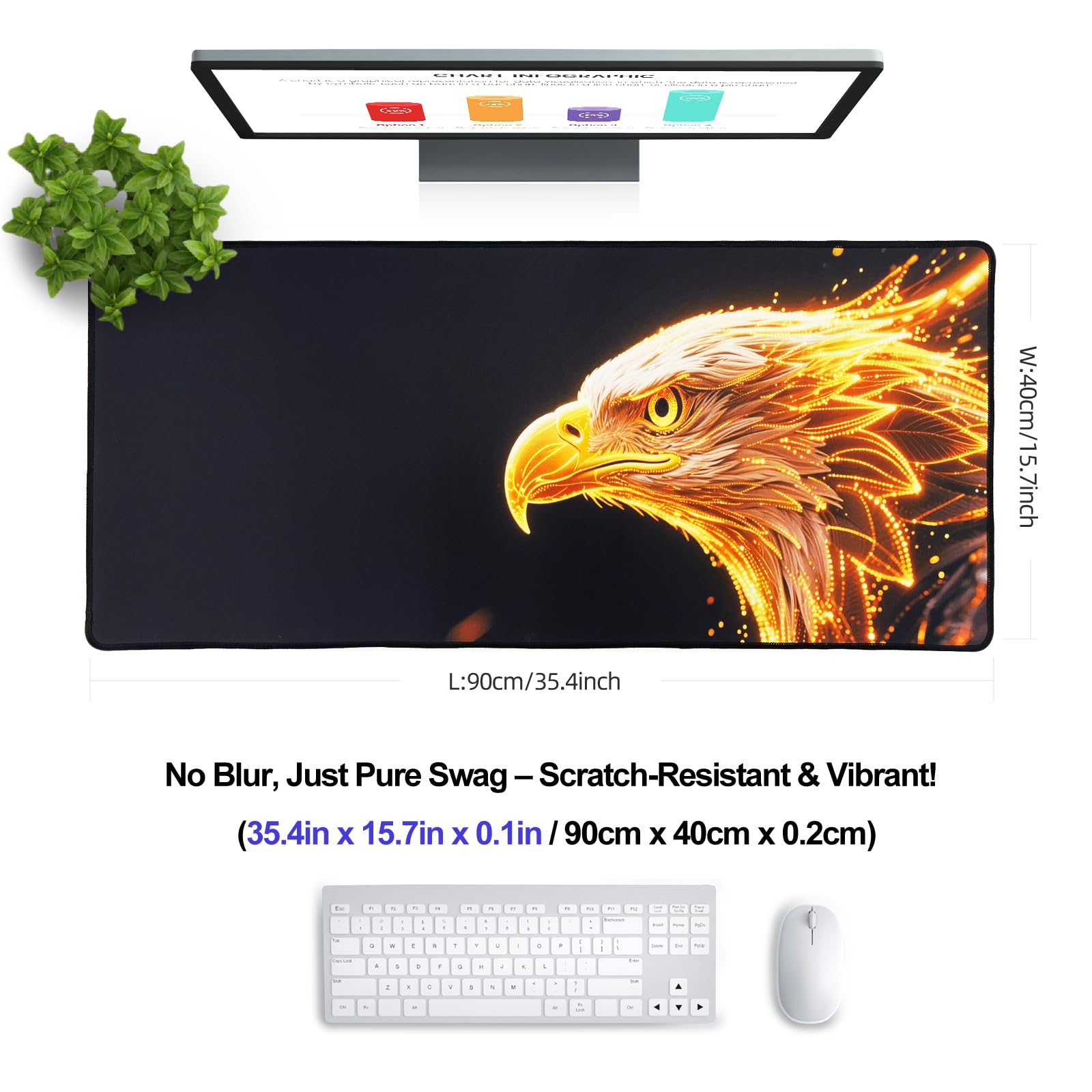 Amazon.com: Cmhoo XXL Gaming Mouse Pad 35.4x15.7 Professional