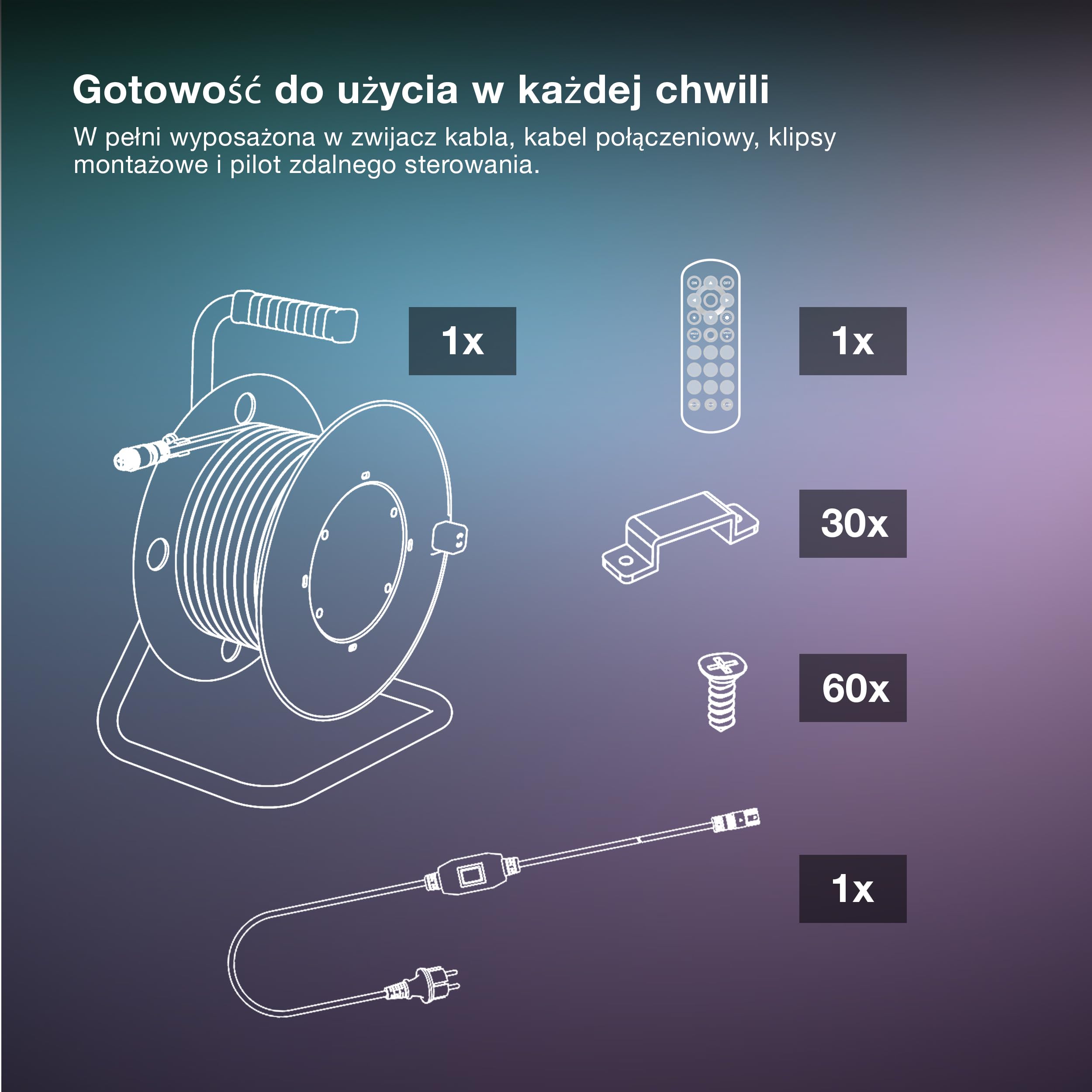 OSRAM Taśma LED Outdoor Flex RGB 10M IP65, w tym pilot zdalnego sterowania, możliwość przedłużenia do 50 m, z bębnem kablowym, kablem połączeniowym, akcesoriami