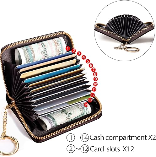 Miniatura 4 de Cartera delgada para tarjetas de crédito RFID para mujer, mini-cartera pequeña para mujer, carteras para tarjetas para mujer, delgada, cartera