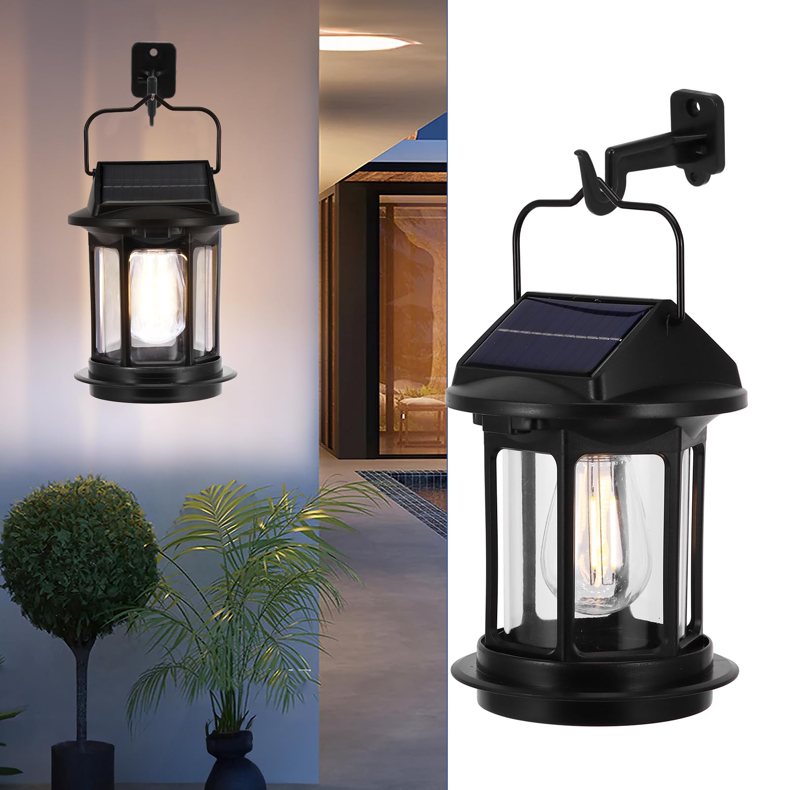 ZONJIE Solar Security Lights Outdoor Motion Sensor, Waterproof Wall Mount and Hanging Solar Lights Outddor with 4 Modes