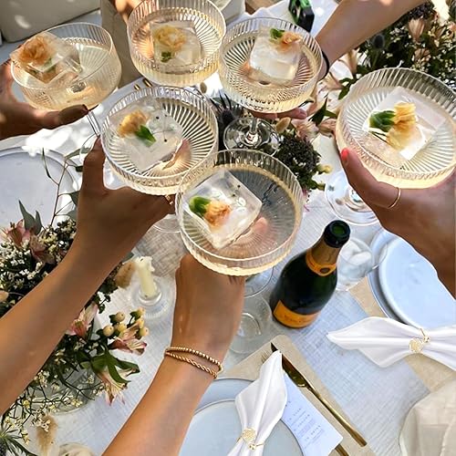 Miniatura 6 de Juego de 6 manteles individuales de piel sintética, impermeables y resistentes al calor con servilletas y servilletas de metal de camelia, manteles