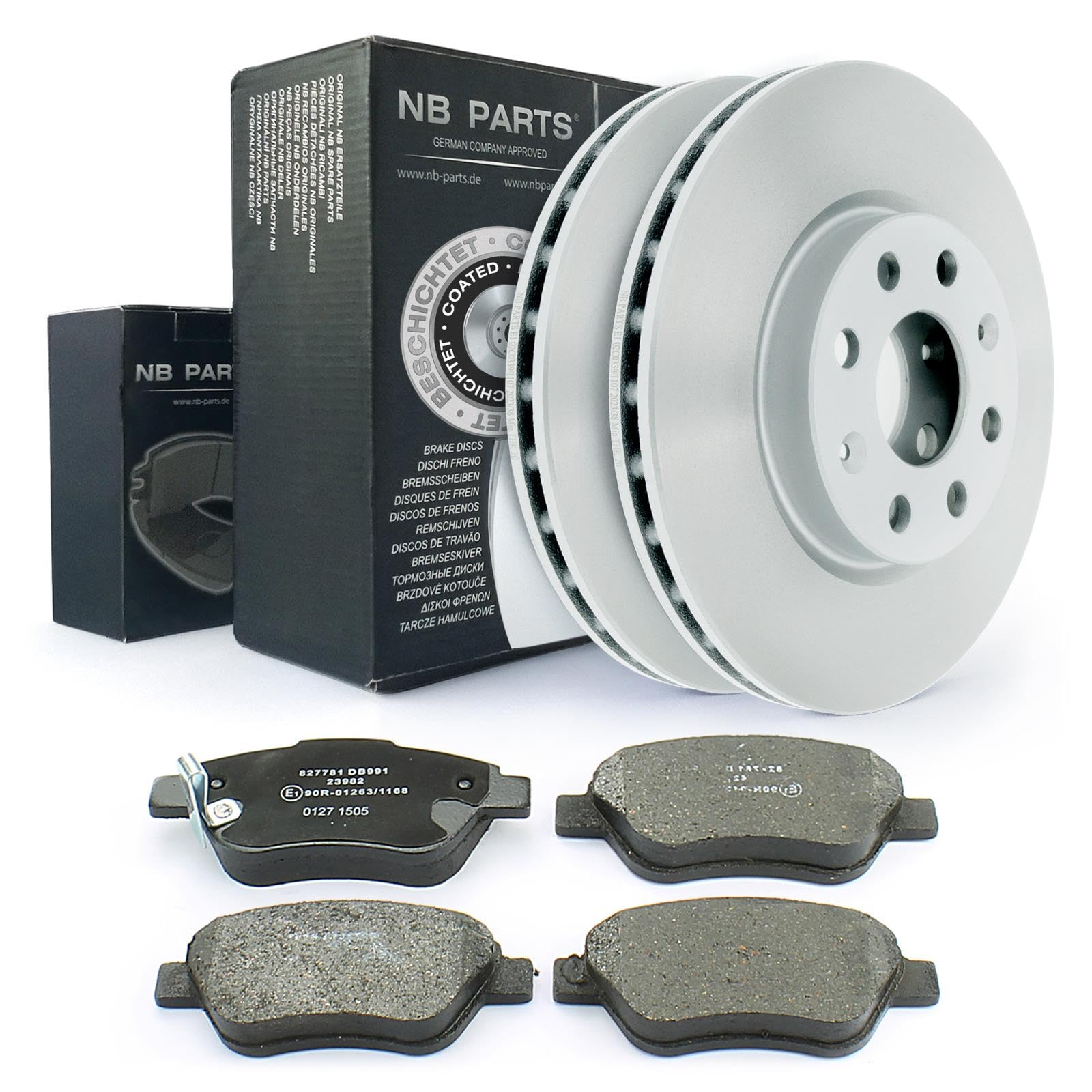 NB PARTS Bremsscheiben Bremsbeläge vorne 257mm belüftet passend für Opel Adam Corsa D 1.0-1.4