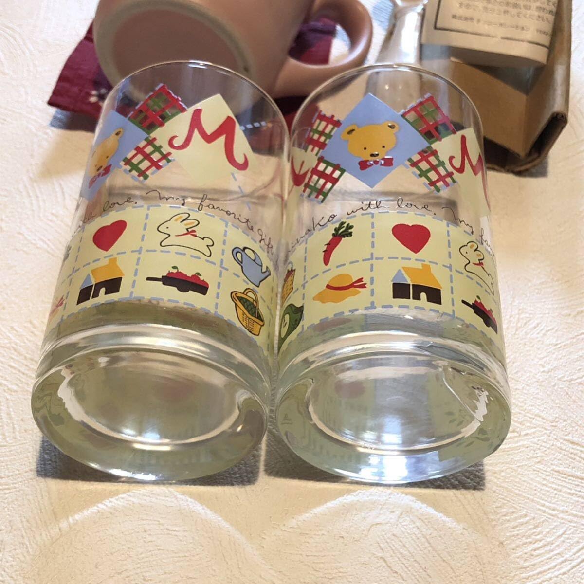 Amazon.co.jp: レトロ くまのグラスと陶器マグカップのセット
