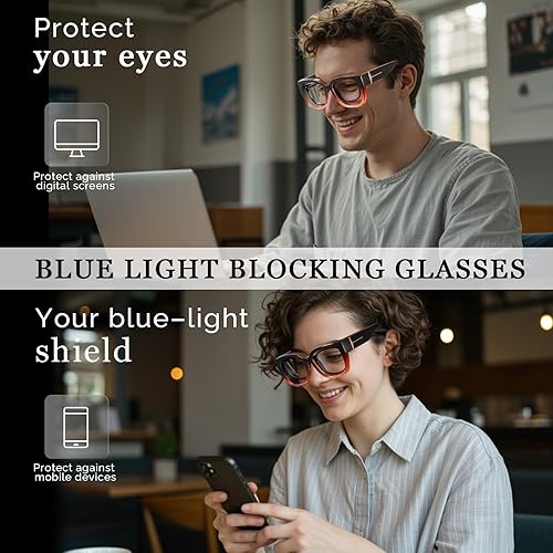 Miniatura 5 de LVIOE Lentes con filtro de luz azul para mujeres y hombres, anteojos de bloqueo de luz azul de gran tamaño para llevar sobre anteojos LB7511