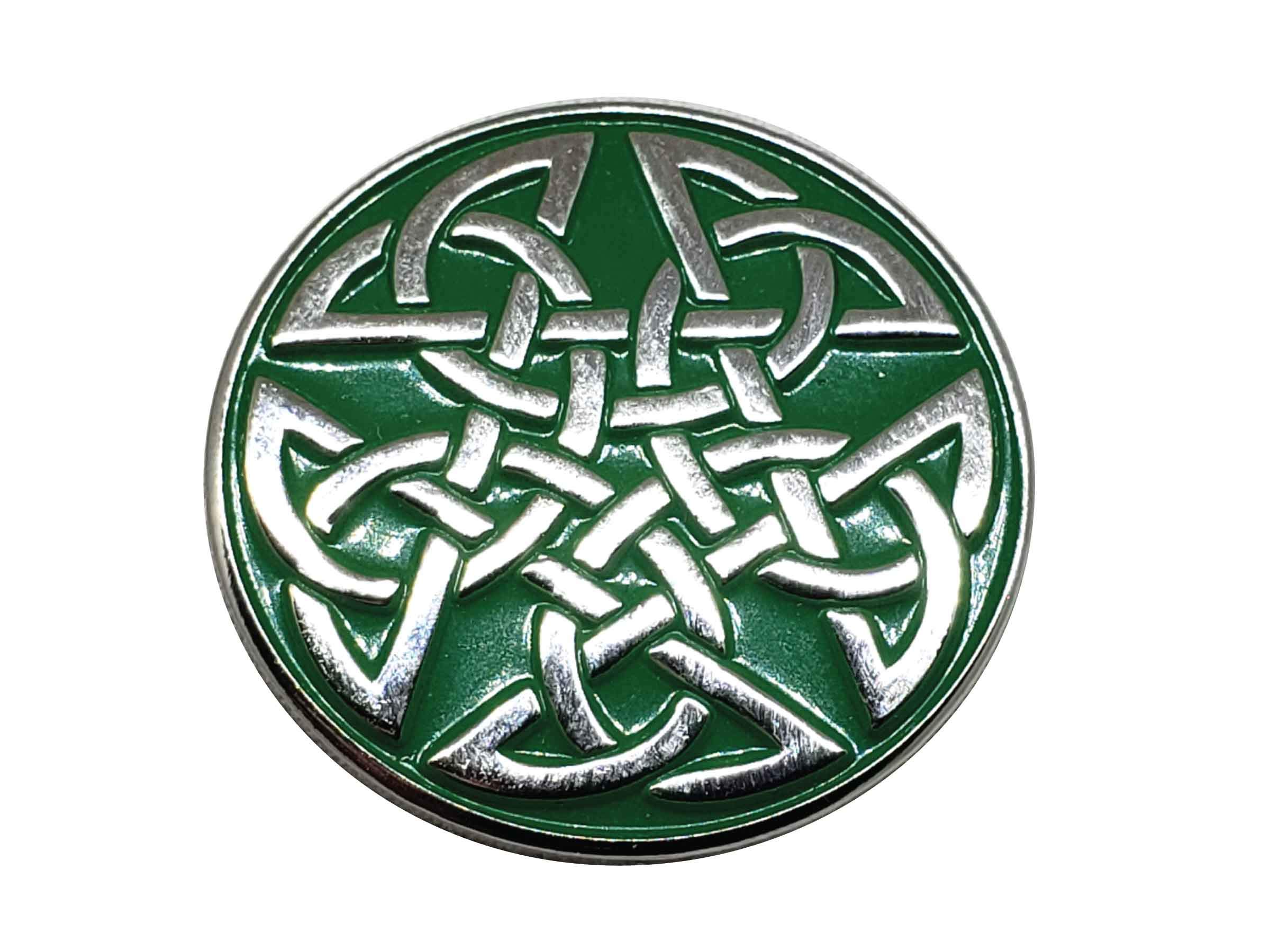 Celtic Pentagram Enamel Pin Brooch Badge Button 1.25" x 1.25"