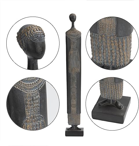 Miniatura 2 de Guichifun Figura coleccionable de estatua africana, figura tradicional tribal para decoración del hogar, estatua de arte africano abstracto,