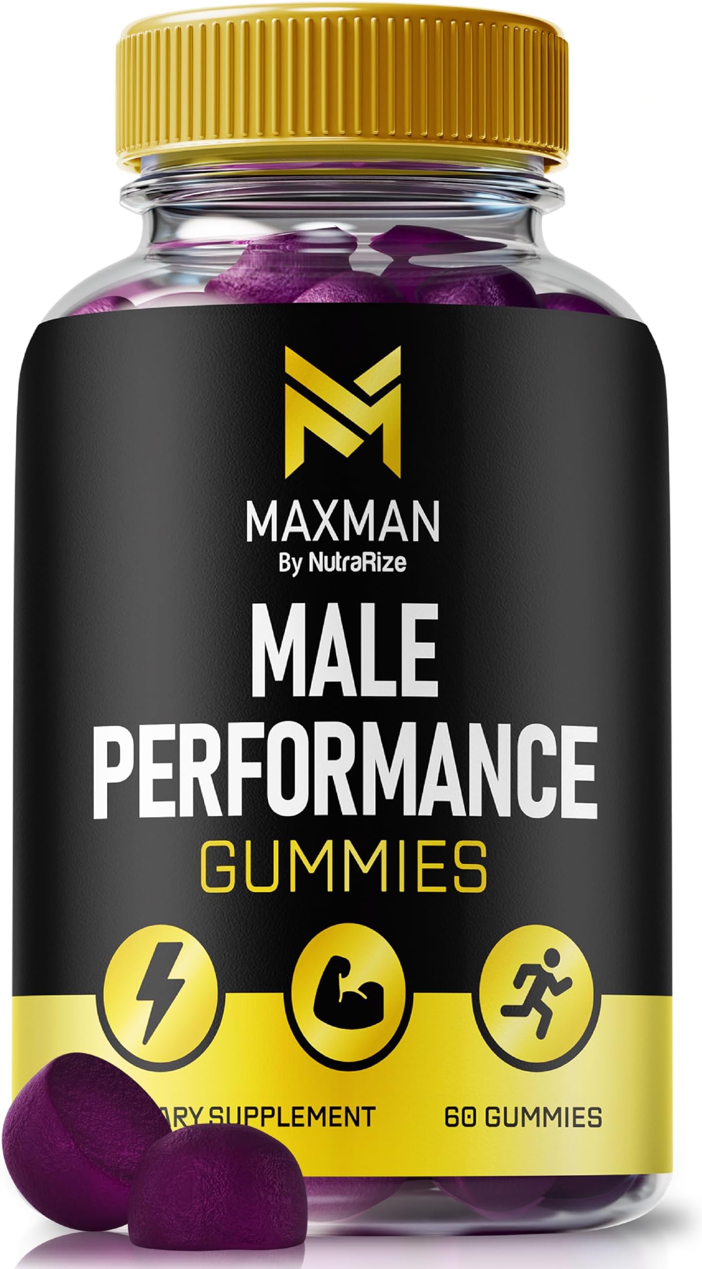 NutraRize MaxMen Male Gummies – Premium MaxMen Formula for Men with Naturally Sourced Ingredients to Support Stamina, Drive, and Everyday Performance, Official Max Men Gomitas (60 Gummies)