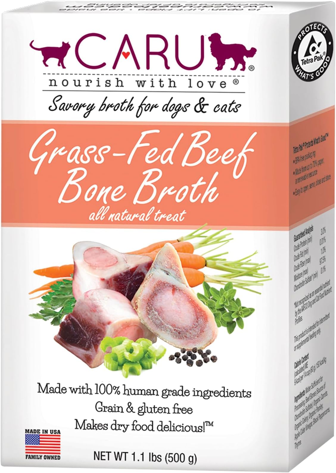 CARU Bone Broth Grass Fed Beef Bone Broth 500gr-Cat & Dog Food