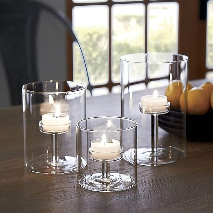 Relaxdays Vasetti Portacandele, Set 12 Lanterne in Vetro Porta Candeline, Interno e Esterno