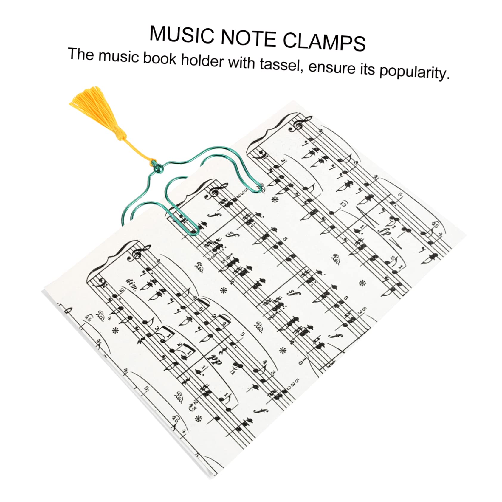 TOYANDONA 6piezas Soporte De Partituras De Música De Hierro Con Borlas Fijador De Páginas Para Libros De Música Clips Para Partituras De Piano y Guitarra