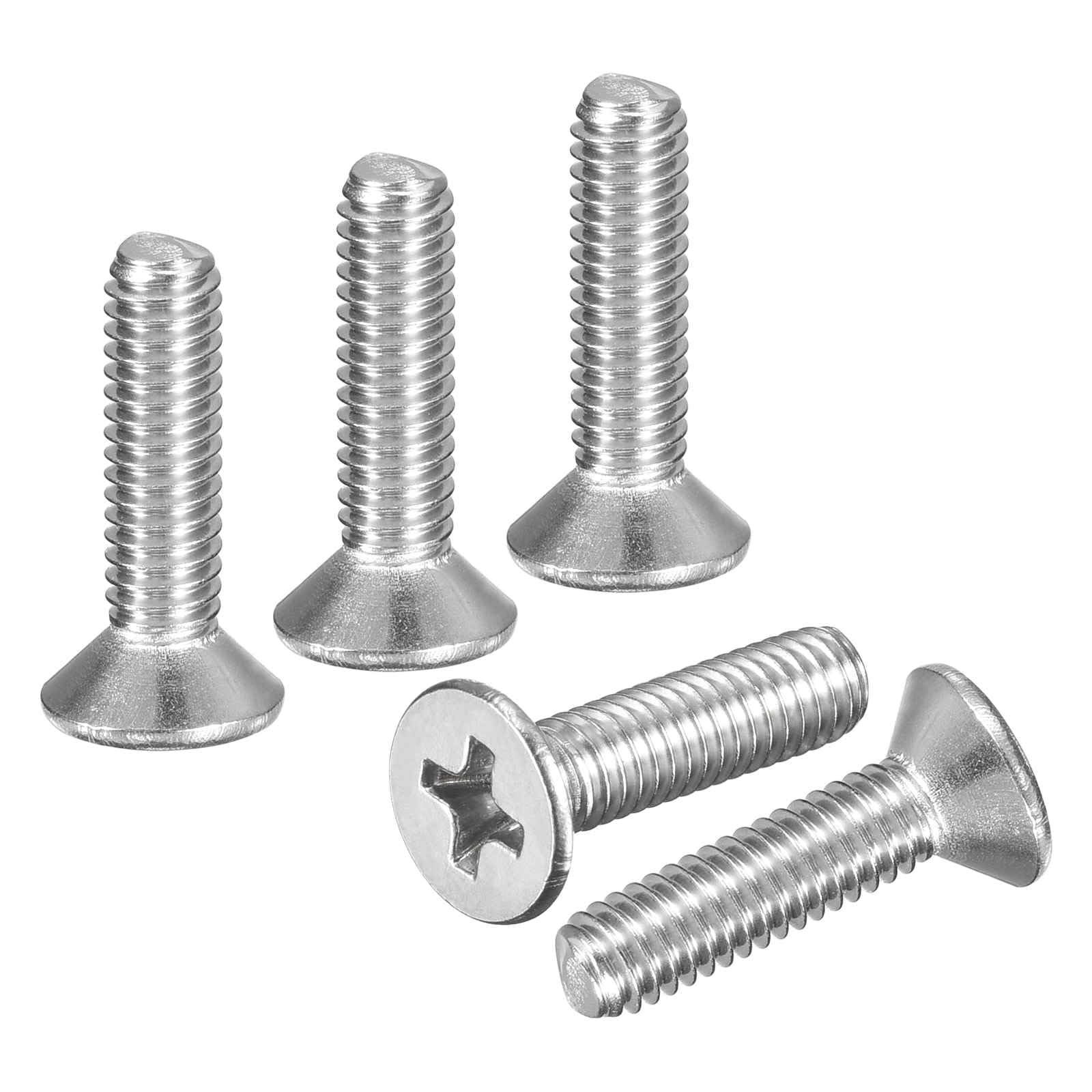 DTGN M4-0.7x16 Flat Head Countersunk Machine Screws - 100pcs - Good for Furniture and Machinery - 304 Stainless Steel Phillips Machine Screws Bolts - Silver — image 1
