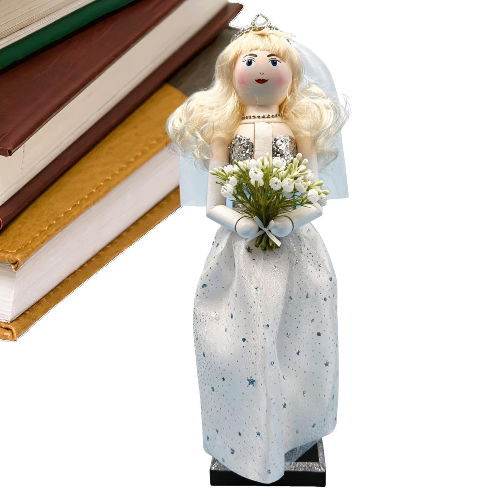Drewniany Dziadek Do Orzechów Romantyczna Drewniana Dekoracja Na Stół | Figurka Dziadka Do Orzechów Ślubna Ozdoba Na Salon, Sypialnię, Biuro, Biurko, Półkę, Przedpokój I Stolik