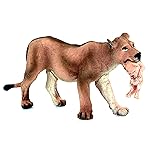 FUNSHOWCASE African Jungle Animals Lioness Carries Her Cub in Her Mouth Toy Figure Realistic Plastic Figurine Height 2.5-inch