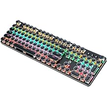 Gaming Mechanical Keyboard,Wired Gaming Keyboard with LED Rainbow Backlight,104 Keys,Macro Programming,Suitable for Windows and PC Players