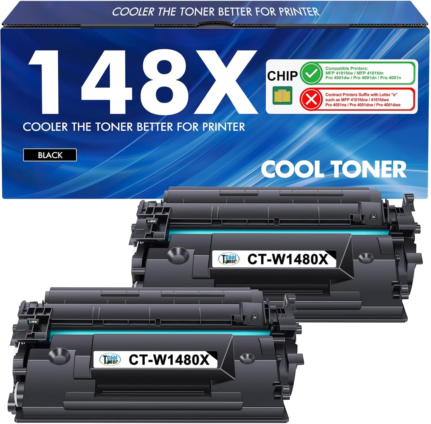 148X 2*Black Toner
