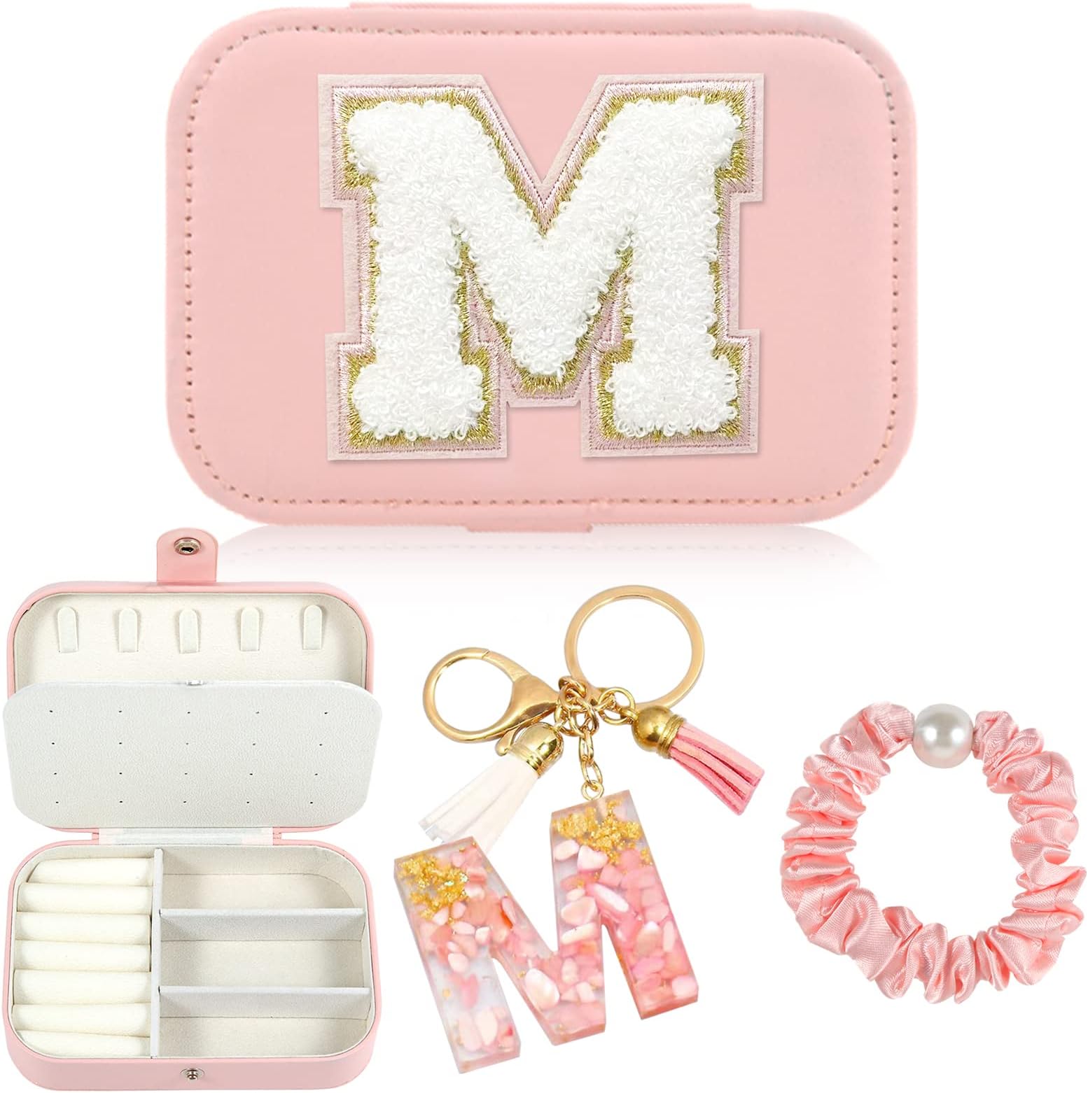 linsuiyyds The Initial Jewelry Travel Case,Birthday Gifts For Wife, Mom, Grandma, Bridesmaids,Teen Girls Gifts(M)