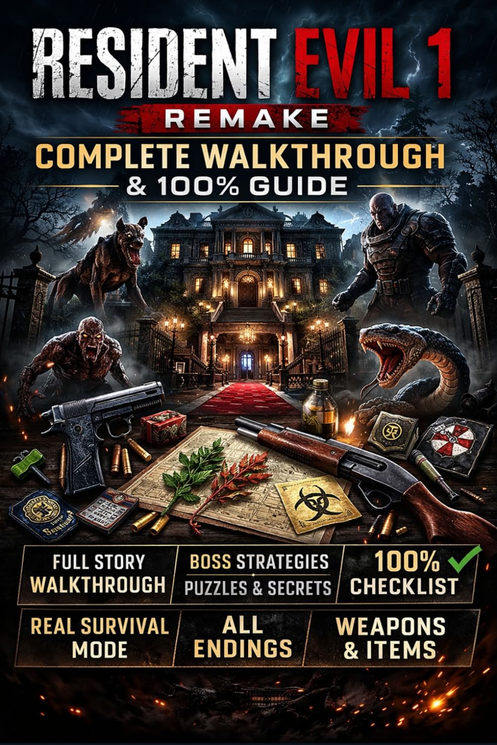 RESIDENT EVIL 1 REMAKE COMPLETE WALKTHROUGH & 100% GUIDE