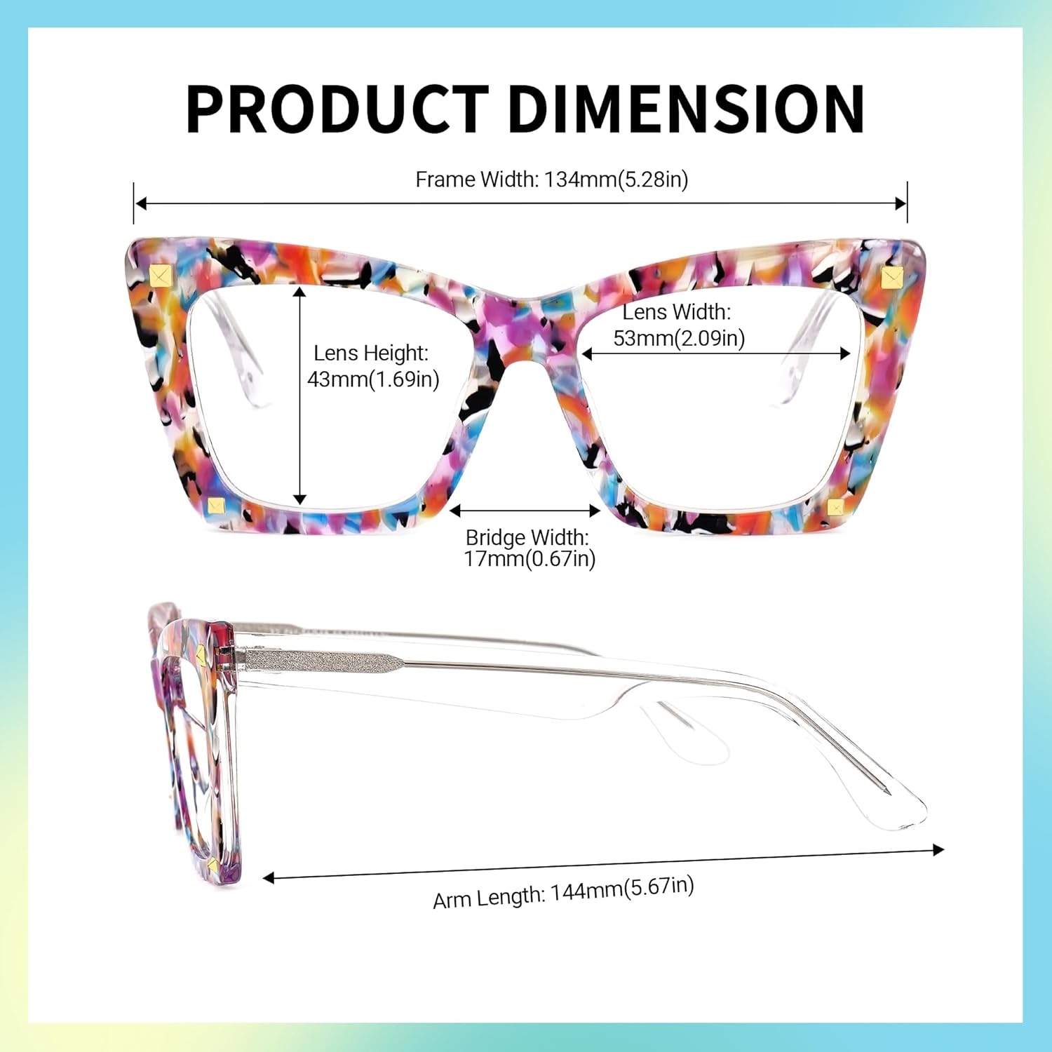 Zeelool Stylish Oversized Rectangle Eyeglasses Frame with Non-prescription Clear Lens for Women ZJGA513369