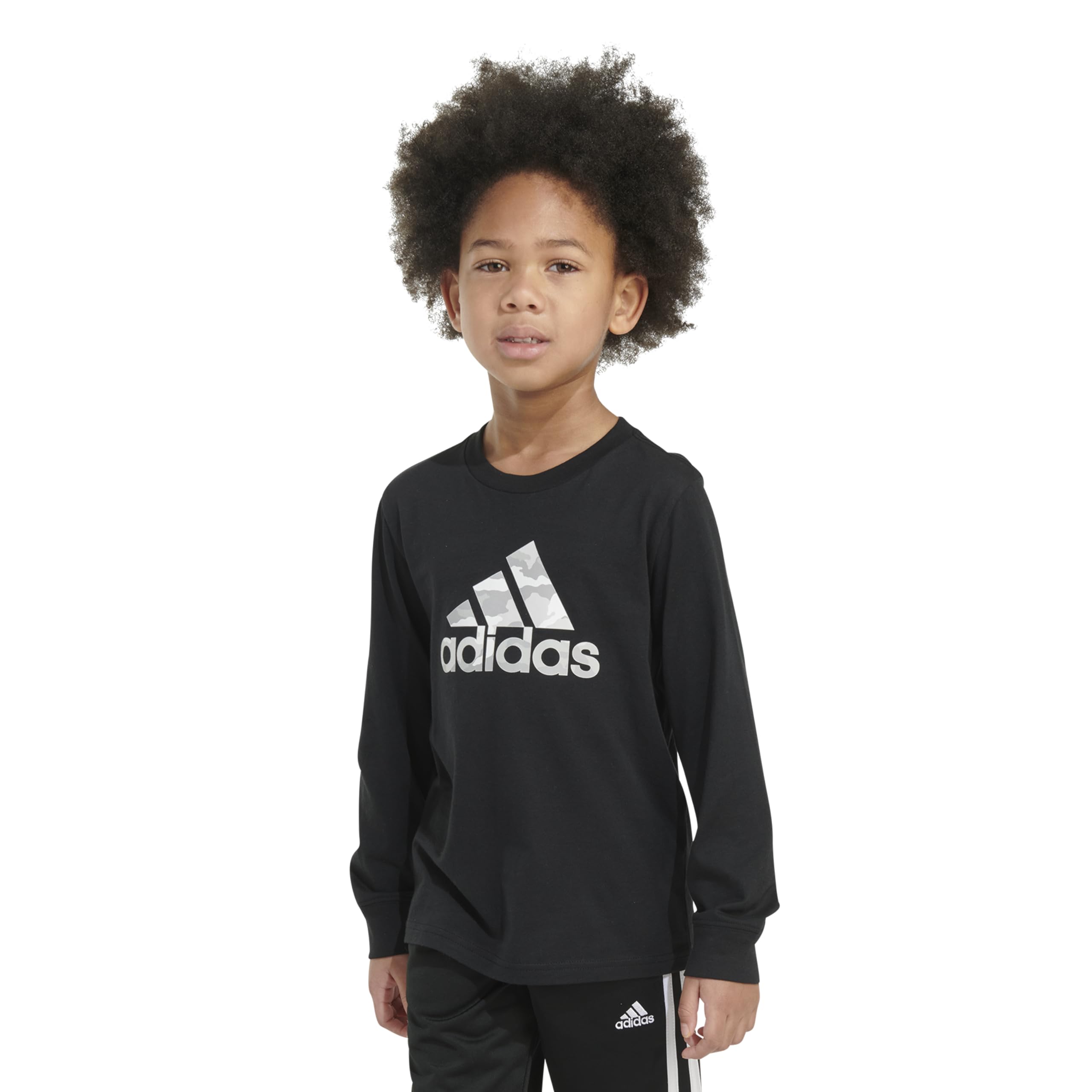 adidas Chłopięca koszulka z długim rękawem z logo moro