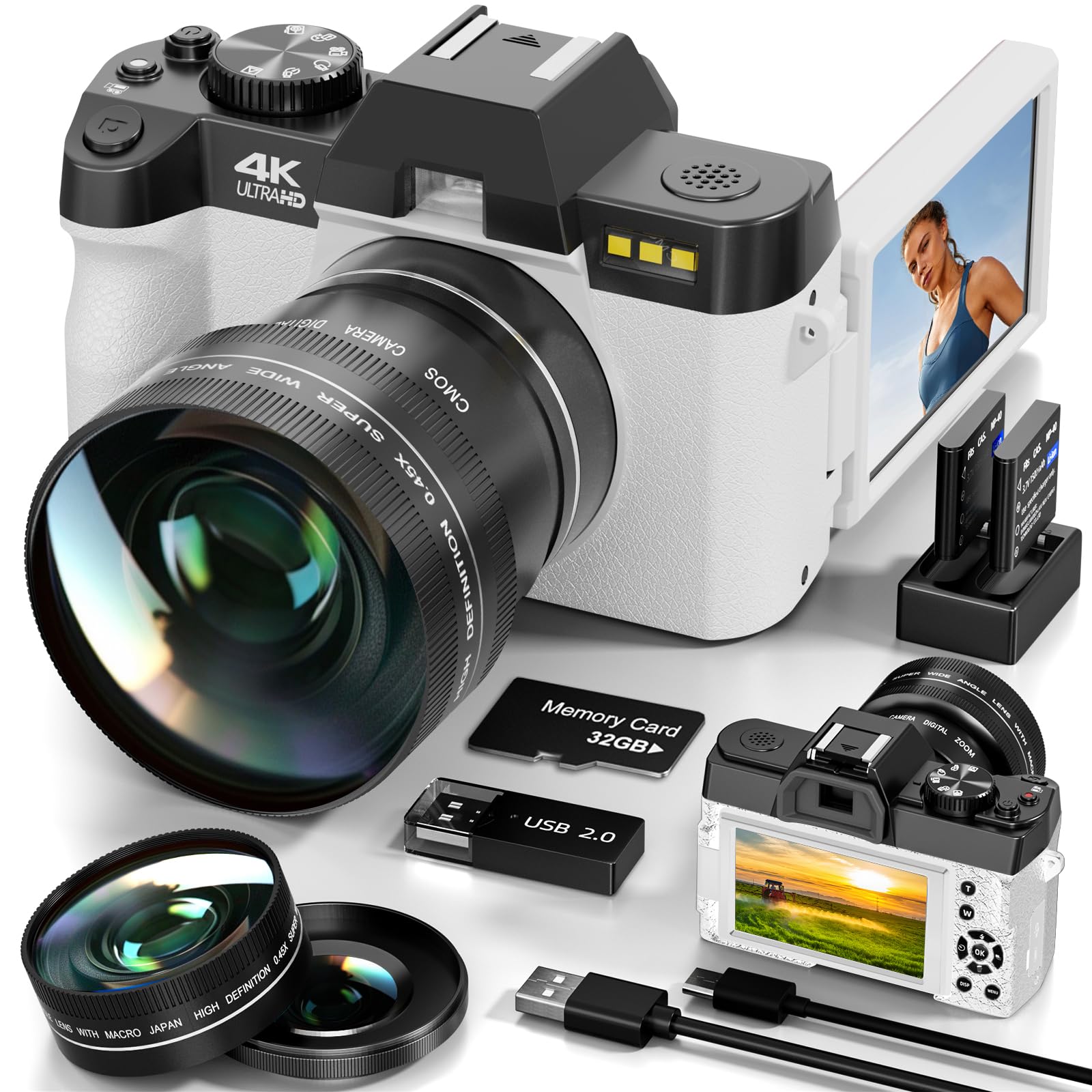 Digital Cameras For Photography 4k 48mp With Autofocus And Anti