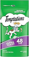 Vista 1 de Temptations Classic, Crunchy y Soft golosinas para gatos, delicioso sabor a mariscos, paquete de 48 oz