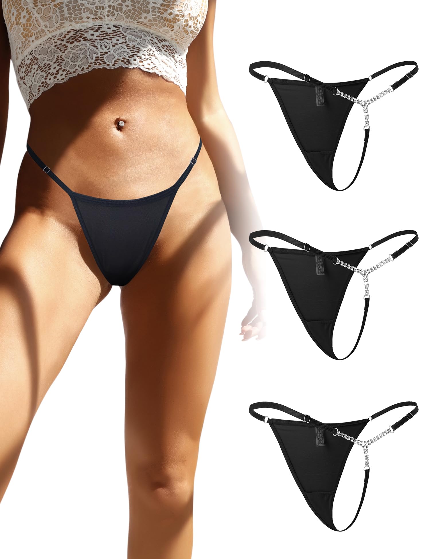 ohyeah G String Thongs for Women T-back Tangas Low Rise Underwear Plus Size Panties Micro Cheeky Panties XS-4XL