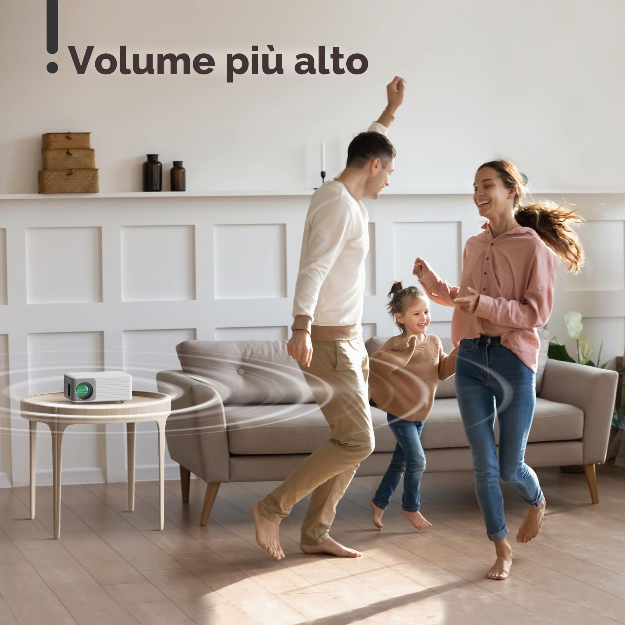 Projecteur, AKIYO Video Proiettore Supporto Full HD 1080P, Home Theater Movie, per Phone/TV Stick/HDMI/USB