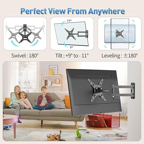 Miniatura 4 de Soporte de pared para TV de movimiento completo con giro, extensión e inclinación para la mayoría de televisores y monitores de pantalla plana LED