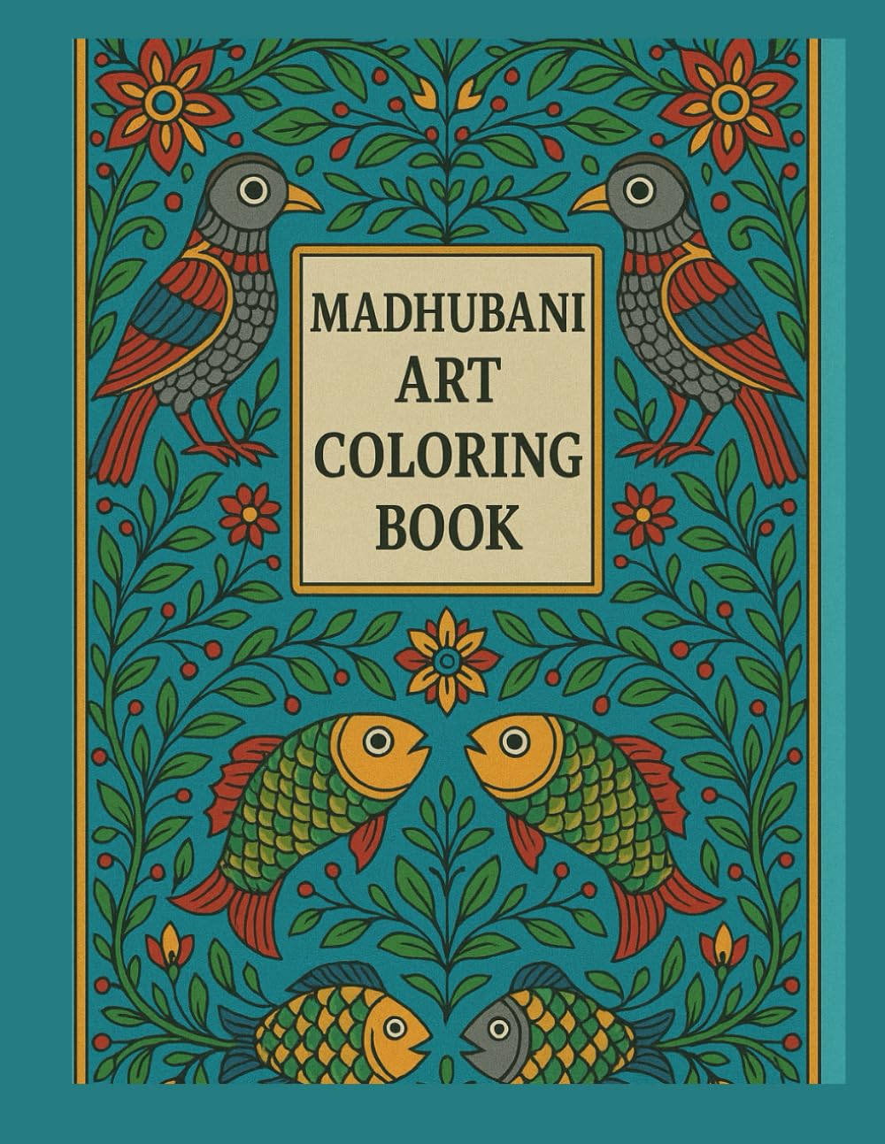 Madhubani art coloring book (Madhubani coloring art)