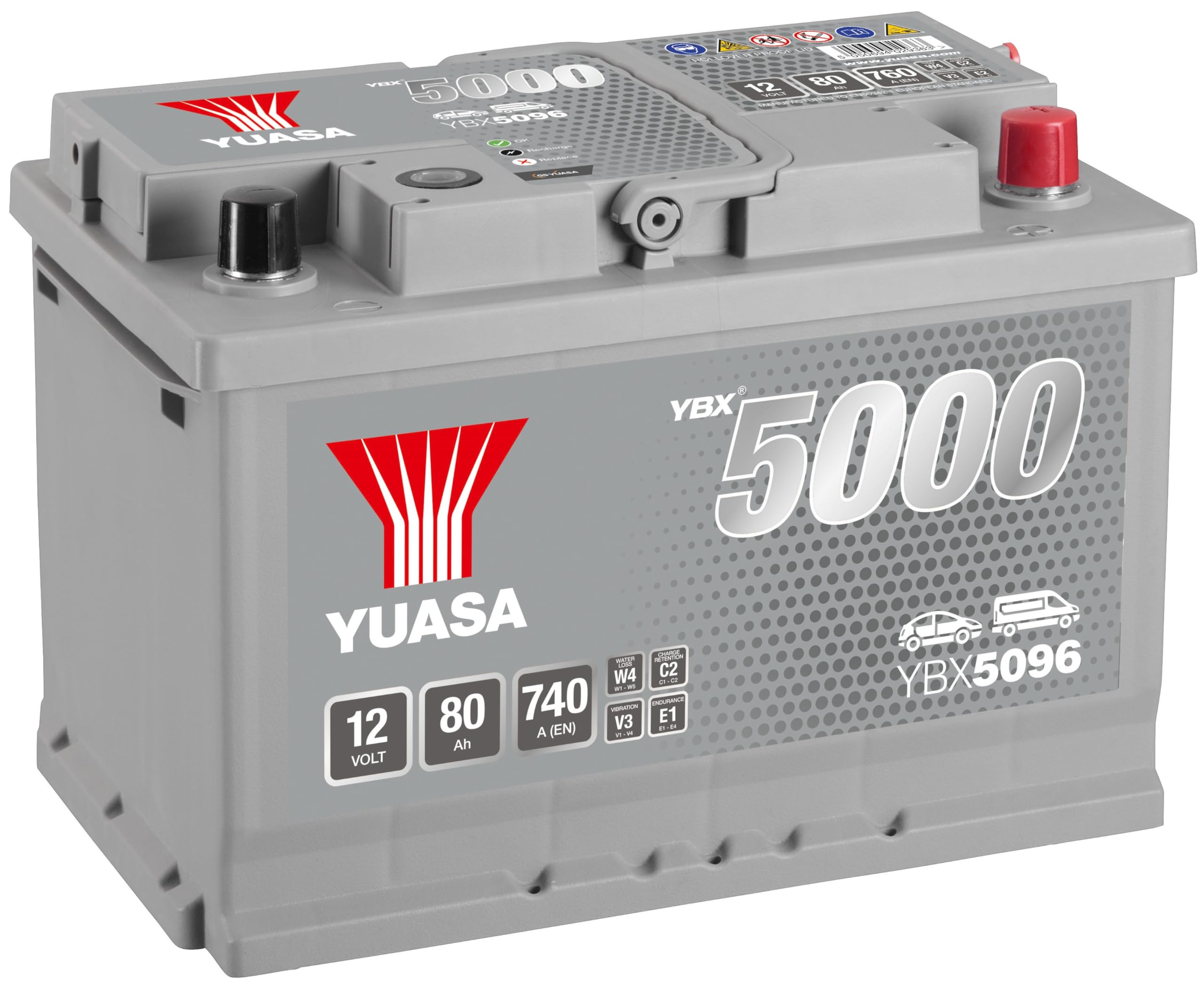 YUASA BATTERIE YUASA YBX5096 SILVER 12V 80Ah 740A