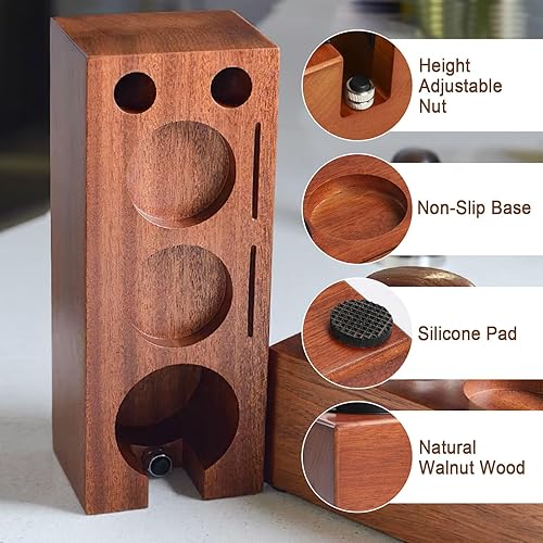 Miniatura 4 de Estación de manipulación de café de madera, apta para accesorios de espresso de 51, 54, 2.283 in, soporte de manipulación de expreso para