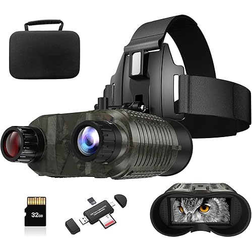 [2025 Upgrade] 4K Head-Mounted Digital Infrared Night Vision Goggles for Adults, with 3" Screen 1312FT Compatible with Fast MICH Helmet for Long Range Airsoft Military Hunting Tactical Gear