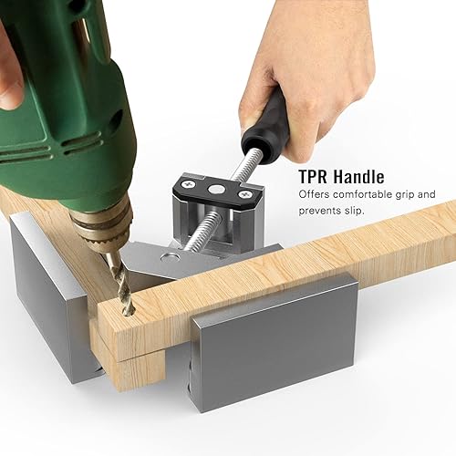 Miniatura 22 de Housolution Abrazadera de ángulo recto, [2 unidades] Abrazadera de esquina de aleación de aluminio de 90 ° de un solo mango, herramienta de Naranja