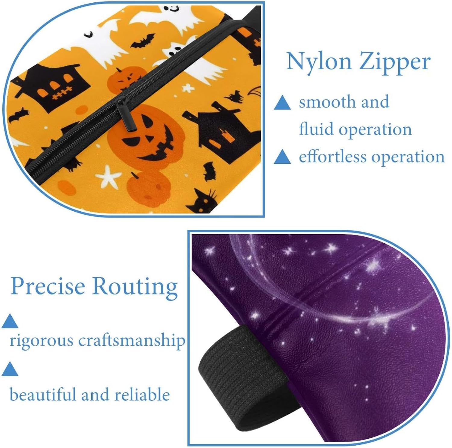 2 Pieces Tissues Purse Pocket Car Tissue Box Holder, Reusable Travel Car Visor Tissue Pouch Zipper Tissue Case for Vehicle Paper Storage (Halloween Pattern Orange) image 5