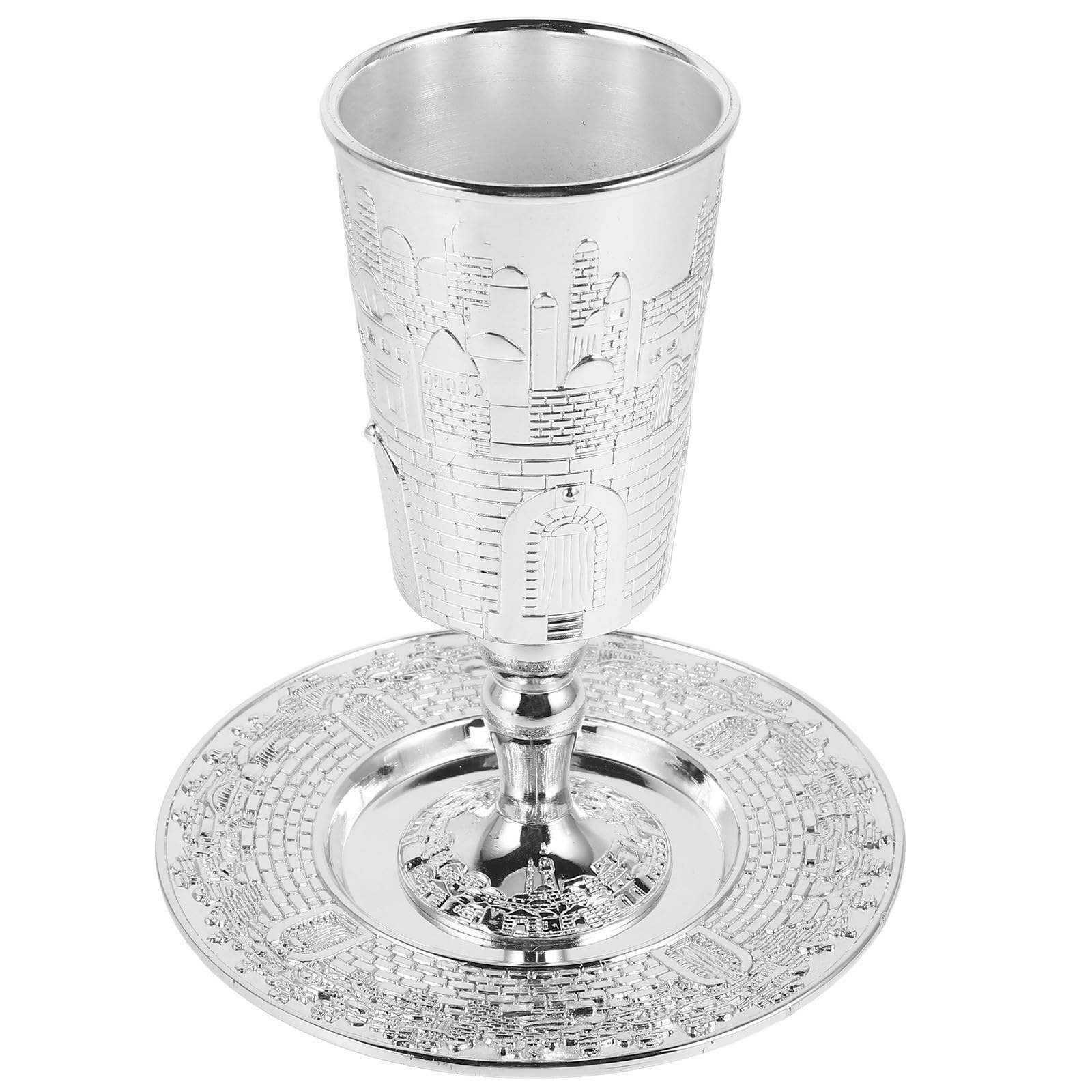 Coupe sacrée de Kiddouch en métal d'Israël, cadeau de Pessah idéal