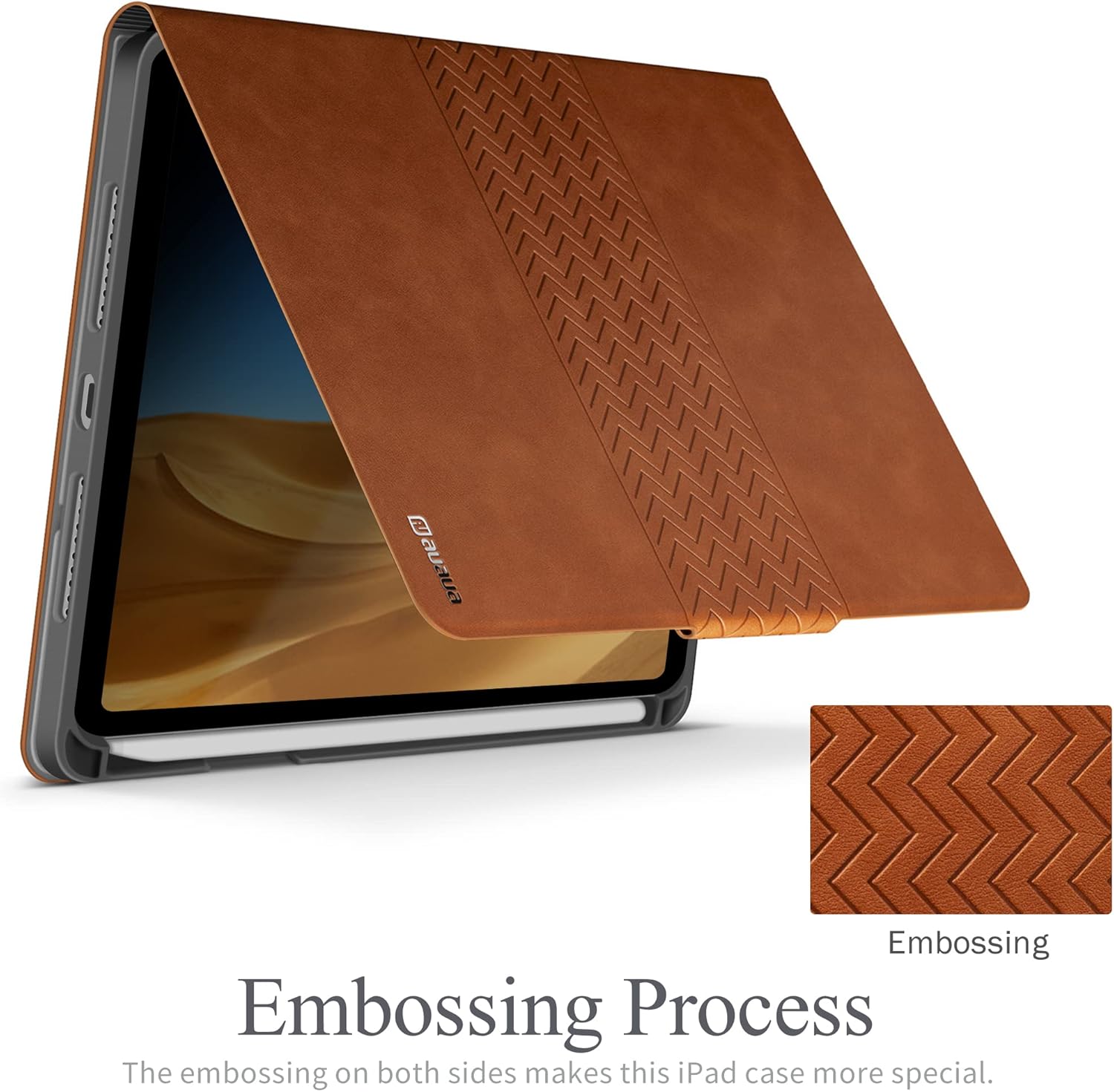 auaua Case for iPad mini 7 (A17 Pro, 2024) / iPad mini 6 Case (2021) 8.3 inch with Pencil Holder, Multiple Viewing Angles, Magnetic Closure, Auto Sleep/Wake (Brown)