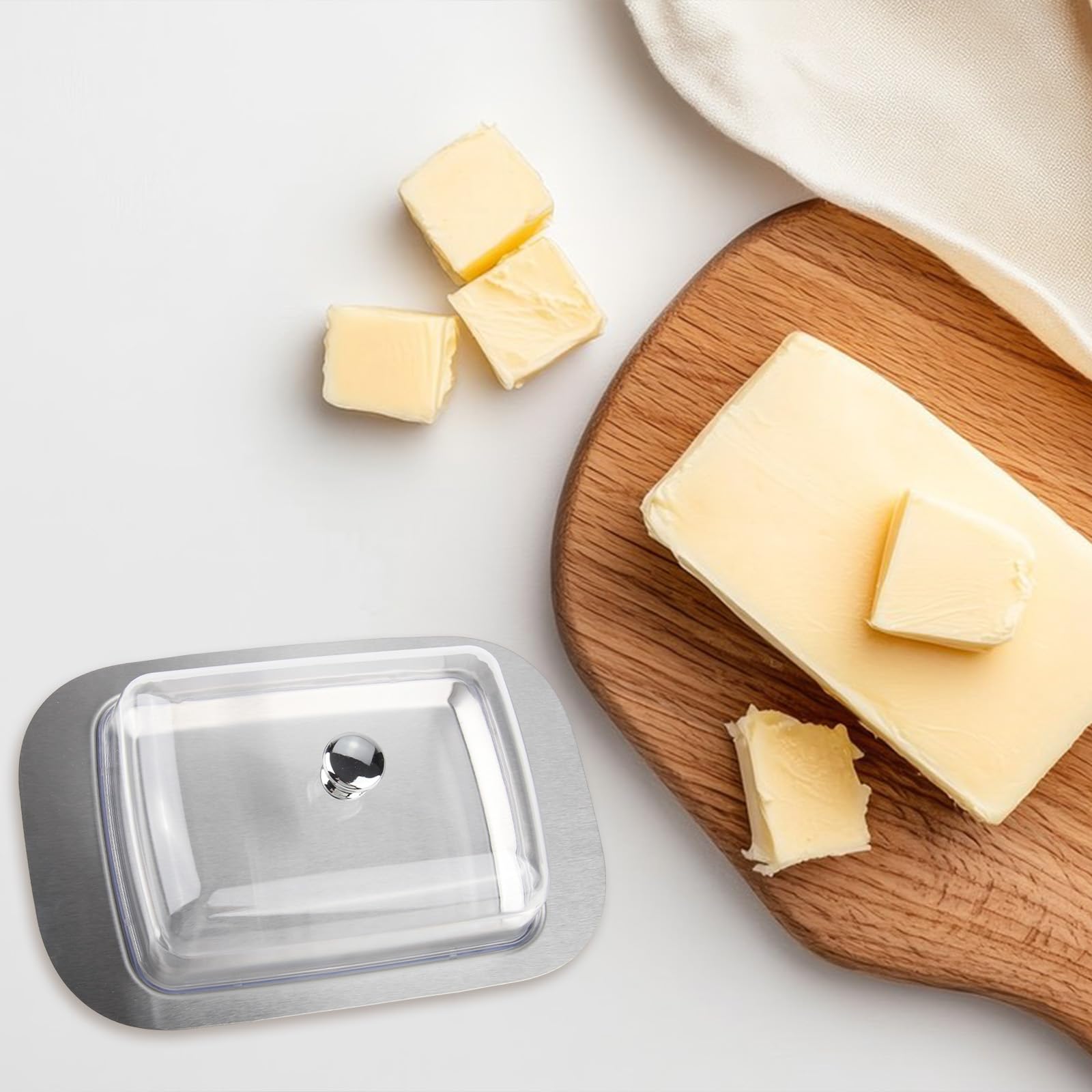 Portaburro Da Frigorifero Con Coltello - Contenitore Per Burro E Formaggi - Foto 5