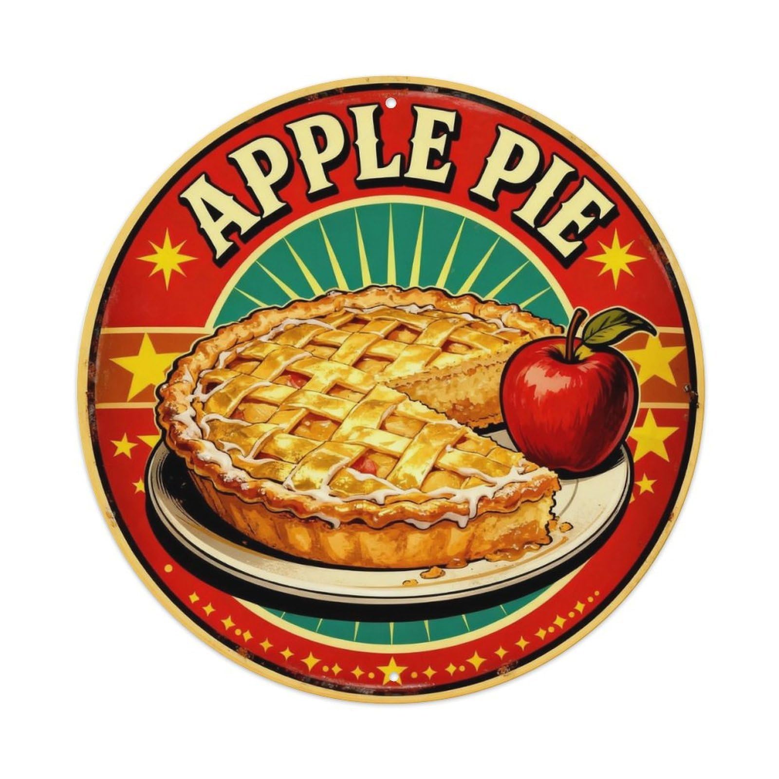 Apple Pie Kitchen Sign Metal Tin Sign Plaque