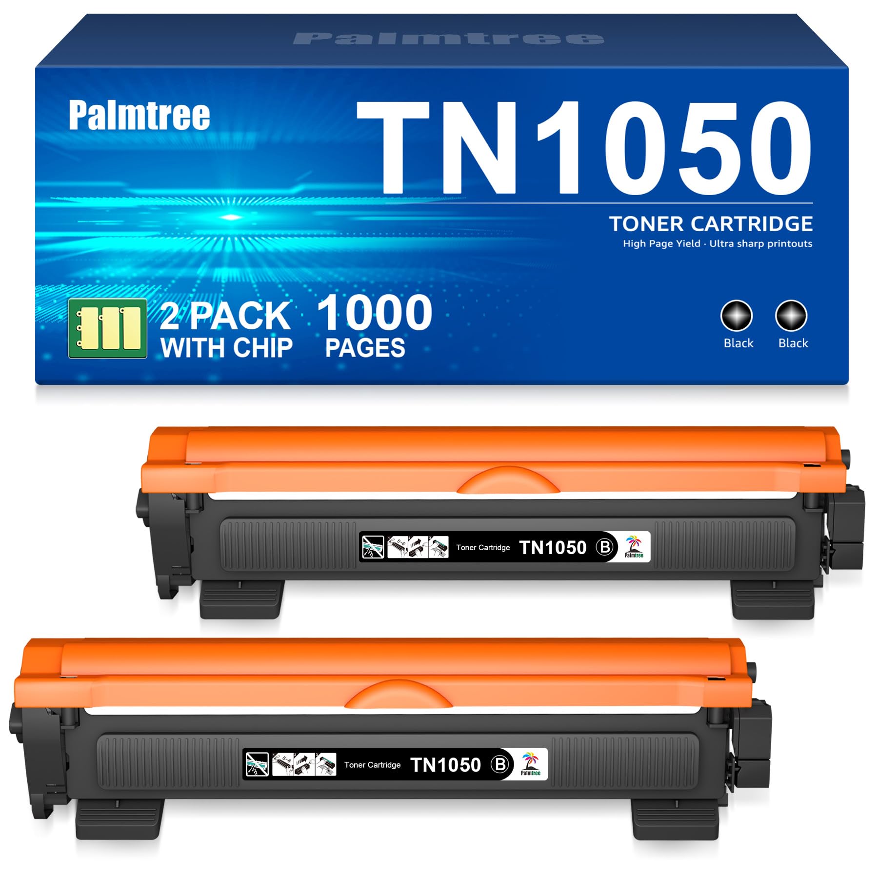 Palmtree Toner TN1050 Compatibili per TN-1050 Toner Brother DCP1612W per Brother MFC1910W HL-1110 HL-1210W HL-1212W MFC-1810 DCP-1512