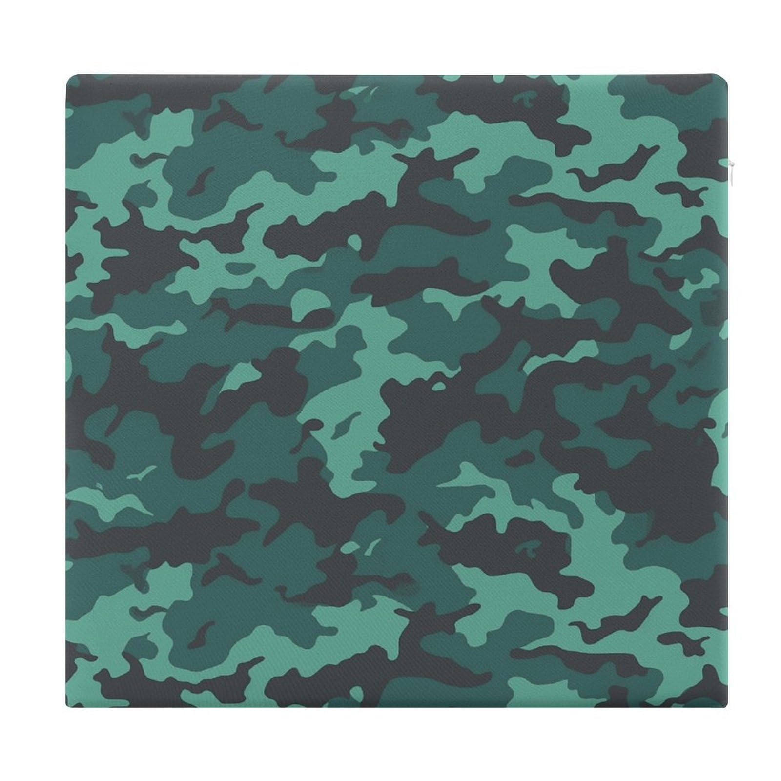 LDGSUPH - Teal Camo Seat Cushions for Office Chair Square Cushions Soft Floor Cushions Comfy Sofa Cushions Memory Foam Pads for
