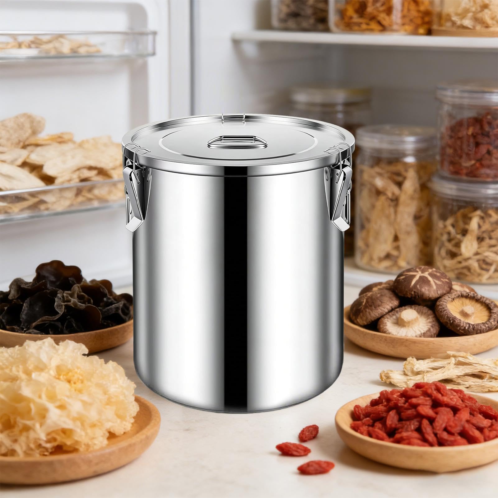Recipientes herméticos | 6L a prueba de óxido | Contenedor de harina de almacenamiento de alimentos para cocina, harina de frijoles de arroz, cereales, , leche, hogar, apartamento, despensa