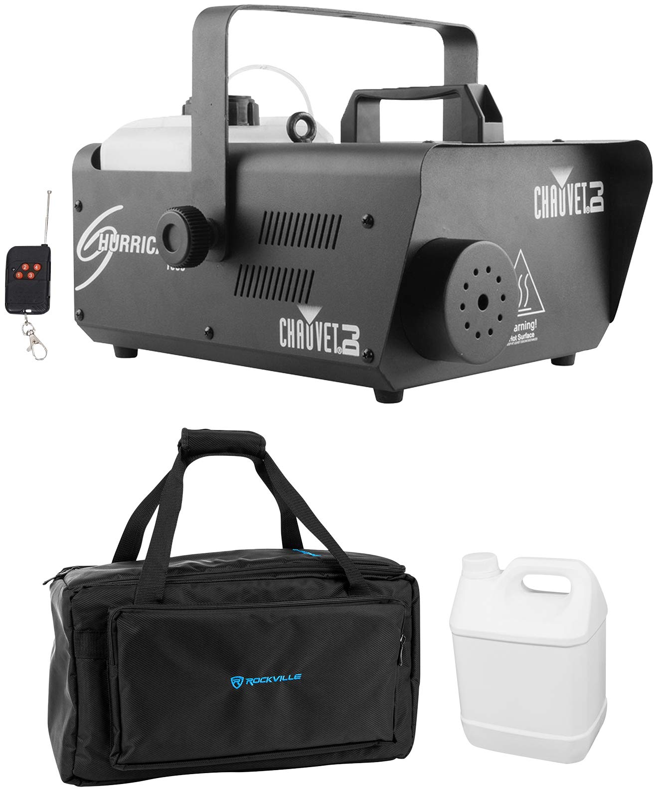 Chauvet DJ H1600 Hurricane 1600 DMX Fog Machine+Remote+Waterproof Carry Bag Case