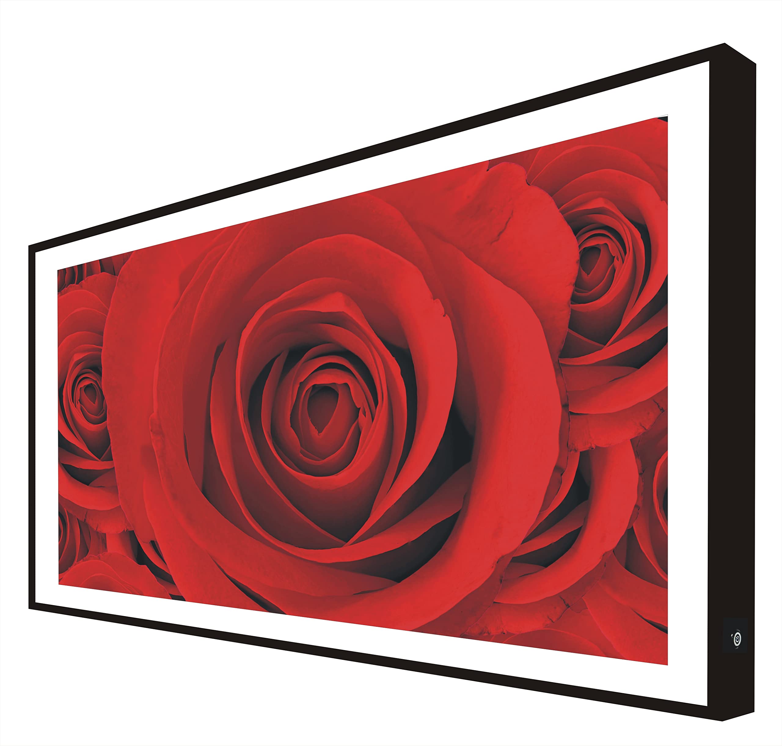 Cadre LED roses rouges en bois noir : le cadeau romantique idéal pour illuminer une chambre