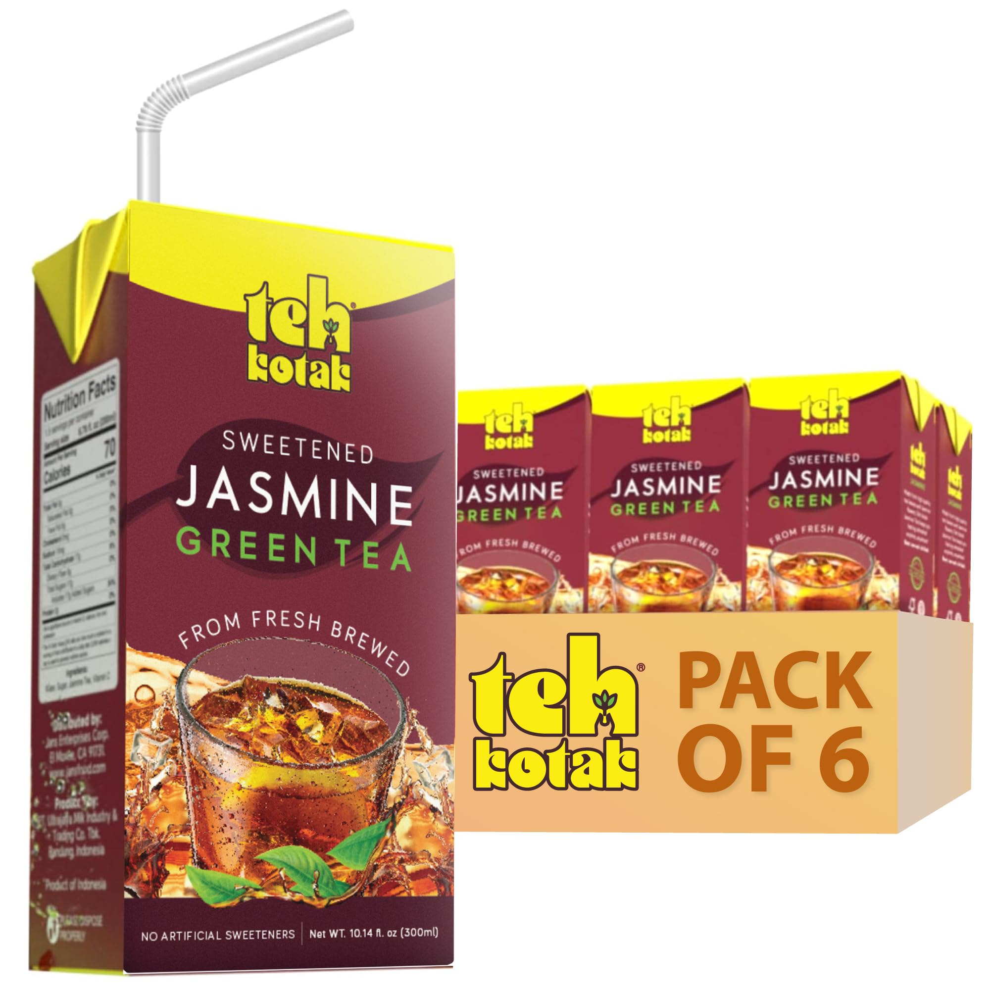 Amazon.com : Teh Kotak Sweetened Jasmine Green Tea, 6.76 fl oz (6