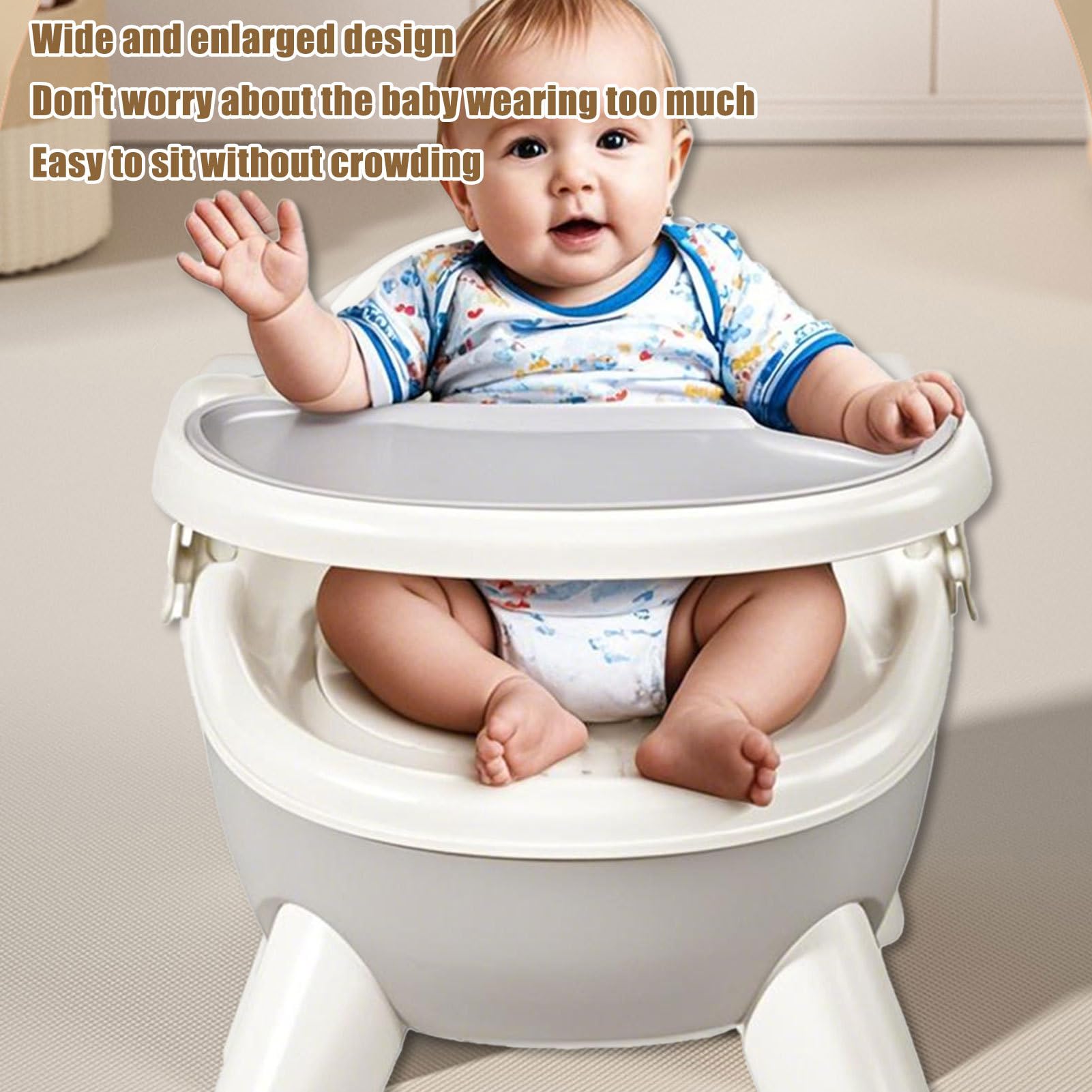 Silla para Comer de Bebé Asiento Elevador Infantil Con Sonido | con 2 Bandejas Extraíbles y Asiento Ergonómico, para Alimentación en Casa, Guardería o Exteriores