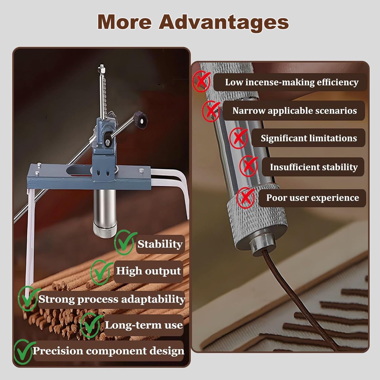 Ręczny kadzidło Stick Maker z 3 formami, DIY Press do olejków eterycznych, ergonomiczne narzędzie dźwigni dla rzemieślników, Rdzawo-odporna na wytłaczarkę 2-3 mm